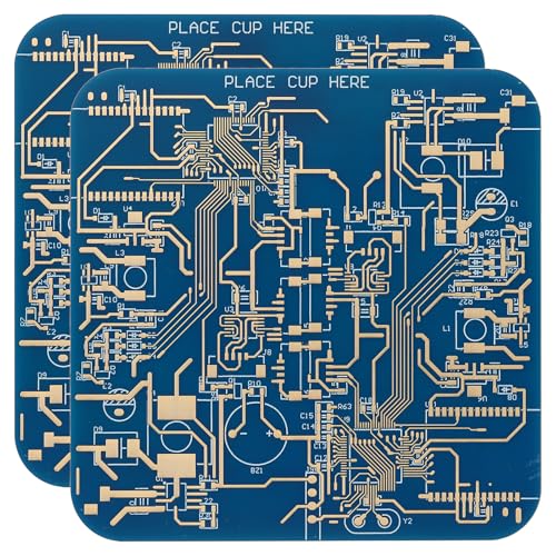 PATIKIL 2Stk Untersetzer PCB Untersetzer Leiterplattenuntersetzer Leiterplatte Untersetzer FR-4 Getränke-Untersetzer für Getränke Kaffee Tisch Bar Geschenke Freund Männer Blau von PATIKIL