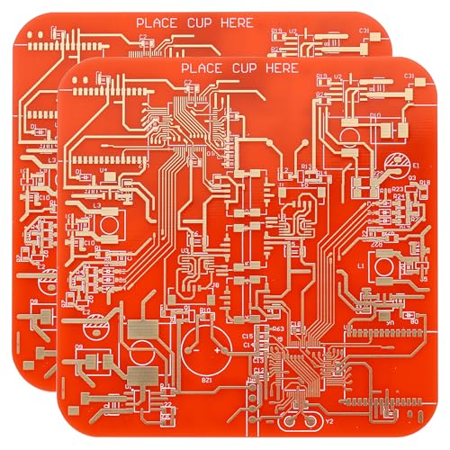 PATIKIL 2Stk Untersetzer PCB Untersetzer Leiterplattenuntersetzer Leiterplatte Untersetzer FR-4 Getränke-Untersetzer für Getränke Kaffee Tisch Bar Geschenke Freund Männer Rot von PATIKIL
