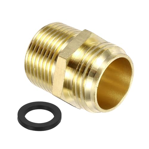 PATIKIL 3/4” GHT Male x 3/4” NPT Male Gartenschlauchadapter, Messing Schlauchverbinder Reparaturfitting für Rohrarmaturen Wasserschlauch im Freien, Gold PATIKIL 3/4” GHT Male x 3/4” NPT Male Gartenschlauchadapter, Messing Schlauchverbinder Reparaturfitting für Rohrarmaturen Wasserschlauch im Freien, Gold von PATIKIL