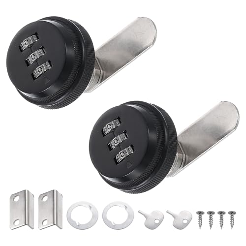 PATIKIL 3/4" Kombinations-Cam-Schloss, 2 Stück Aktenschrank-Schlösser mit Kombinationspasswort-Codierungsschloss mit Zylinder Chrom für 0,2-0,5" dicke Holzschublade Briefkasten, Schwarz PATIKIL 3/4" Kombinations-Cam-Schloss, 2 Stück Aktenschrank-Schlösser mit Kombinationspasswort-Codierungsschloss mit Zylinder Chrom für 0,2-0,5" dicke Holzschublade Briefkasten, Schwarz von PATIKIL