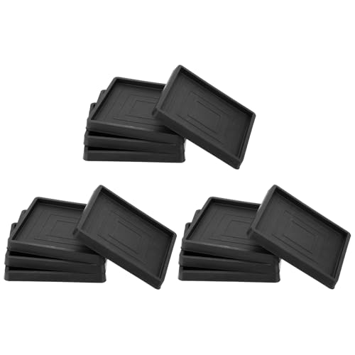 PATIKIL 3,5-Zoll-Gummimöbel-Pads, 12er-Pack rutschfeste Möbel-Untersetzer Quadratische Anti-Rutsch-Möbelrollenbecher Möbelfüße Untersetzer für Bettsofa-Stopper, Schwarz von PATIKIL