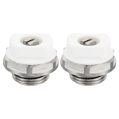 PATIKIL 3/8" BSP 2Pack Stecker Gewinde Manuelle Heizkörper Entlüftung Stopfen Ventile Vernickelt Messing Stecker für Heizkörper Silber Weiß von PATIKIL