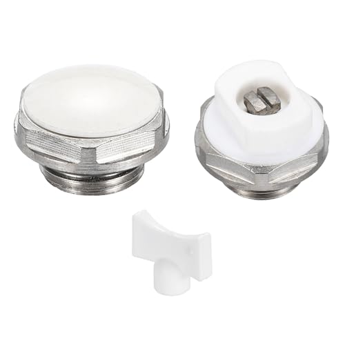 PATIKIL 3/8" BSP Männliches Gewinde Manueller Heizkörper-Entlüftungsstopfen-Ventilsatz mit Schlüssel, vernickelter Messingstopfen für Heizkörper, Silber Weiß PATIKIL 3/8" BSP Männliches Gewinde Manueller Heizkörper-Entlüftungsstopfen-Ventilsatz mit Schlüssel, vernickelter Messingstopfen für Heizkörper, Silber Weiß von PATIKIL