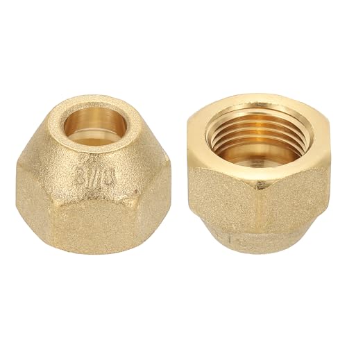 PATIKIL 3/8" Messing-Flare-Mutter, 4 Stück 45-Grad-Verbindungsrohrverschraubung Messingrohrverschraubung Dichtkappe Verbinder Adapter für Klimaanlagen-Kupferrohrverlängerung, Matt PATIKIL 3/8" Messing-Flare-Mutter, 4 Stück 45-Grad-Verbindungsrohrverschraubung Messingrohrverschraubung Dichtkappe Verbinder Adapter für Klimaanlagen-Kupferrohrverlängerung, Matt von PATIKIL