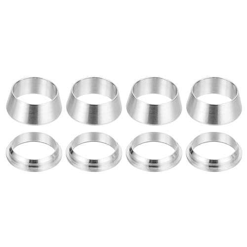 PATIKIL 3/8" Rohr-OD 316 Edelstahl-Kompressionsrohrverschraubungshülse, 4er-Pack Doppel-Ferrulring-Rohrverschraubungssortiment-Set, Silber von PATIKIL