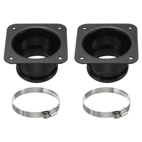 PATIKIL 3" Kanalanschluss Flansch 2 Pack Trockner Entlüftung Wandplatte Vierkant bis Rund Gerade mit Rohrschelle für Luft Heizung Kühlung Lüftung Ablüfter von PATIKIL