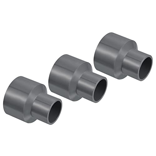 PATIKIL 3 Stück PVC Reduzierung Rohr Verschraubung 40x25mm Gerade Kupplung Adapter Stecker Grau von PATIKIL