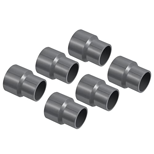 PATIKIL 3 Stück PVC Reduzierung Rohr Verschraubung 40x32mm Gerade Kupplung Adapter Stecker Grau von PATIKIL