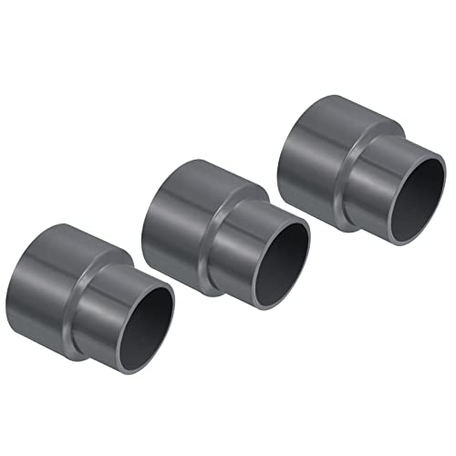 PATIKIL 3 Stück PVC Reduzierung Rohr Verschraubung 63x50mm Gerade Kupplung Adapter Stecker Grau von PATIKIL