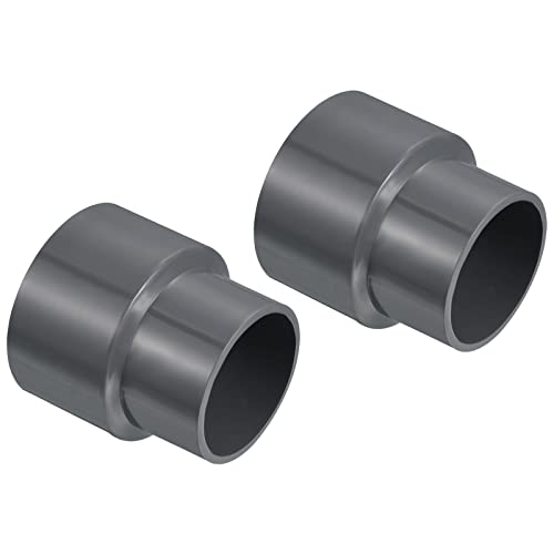 PATIKIL 3 Stück PVC Reduzierung Rohr Verschraubung 63x50mm Gerade Kupplung Adapter Stecker Grau von PATIKIL