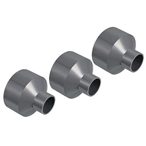 PATIKIL 3 Stück PVC Reduzierung Rohr Verschraubung 90x40mm Gerade Kupplung Adapter Stecker Grau von PATIKIL