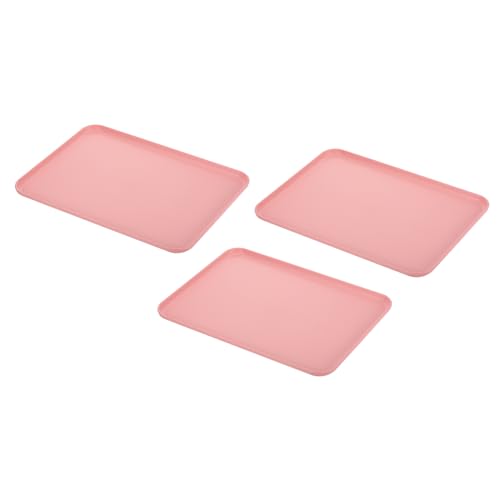 PATIKIL 3 Stücke Große Serviertablett, 38cm x 27cm Kunststofftablett PP Fast Food-Tablett Wiederverwendbar Rechteckig Tabletts Servierplatte für Küche Esszimmer, Rosa von PATIKIL