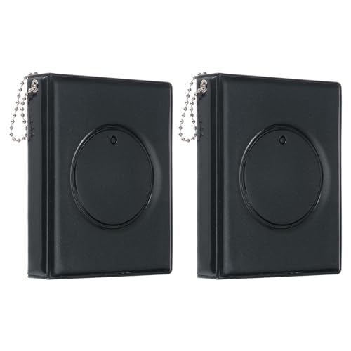 PATIKIL 3 Zoll Mini-Fotokarten-Binder-Album mit 32 Taschen Kleines Bildhalterbuch für Sammlung 2er-Pack, Schwarz von PATIKIL