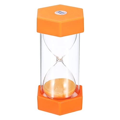 PATIKIL 30 Minute Sanduhr Sechseck Klein Sanduhr mit Plastik Cover Counter Sand Glass für Spiele Küche Party Geschenke DIY Dekoration Orange von PATIKIL