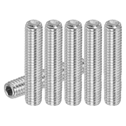 PATIKIL 30 Stück Madenschraube M6 x 40mm, 304 Edelstahl Madenschrauben Set für Türklinken Halterung Möbel Lampen Wasserhahn Reparaturen, Silber Innensechskant Gewindestifte Schrauben Set von PATIKIL