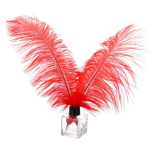 PATIKIL 30 Stück Natürliche Straußenfedern Großhandel 12-14 Zoll / 30-35 cm Große Straußenfedern für Federn Basteln, Heimdekoration, Hochzeitsfeier, Vasendekor (Rot) von PATIKIL