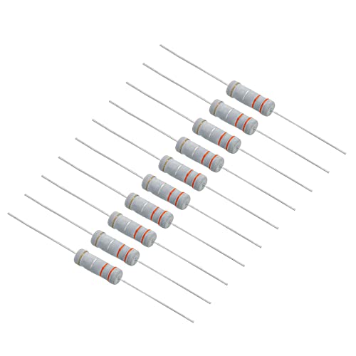 PATIKIL 30 Stück.3Watt 0,33 Ohm Kohleschichtwiderstand, 5% Toleranz Widerstände Axial bleifarbener Ring für DIY-Projekte und Experimente von PATIKIL