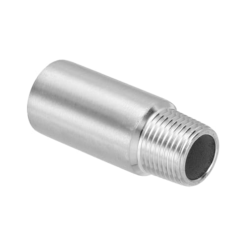 PATIKIL 304 Edelstahl Rohrverschraubung G3/8" männlich zu G3/8" weiblich Gewinde, 2 Zoll/50 mm Länge Nippelguss Rohrkupplung Verbindungsstück von PATIKIL
