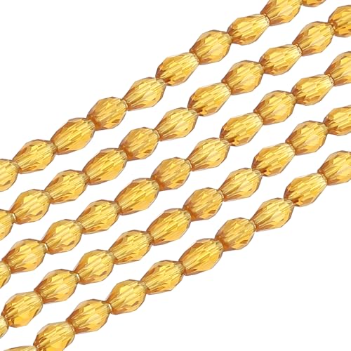 PATIKIL 325Stk Tropfen Facettierte Glas Kristall Perlen Gold Doppelkegel GeburtsFels Perlen Sortimente Vertikale Loch Form für Selbstmachen Basteln 4x6mm PATIKIL 325Stk Tropfen Facettierte Glas Kristall Perlen Gold Doppelkegel GeburtsFels Perlen Sortimente Vertikale Loch Form für Selbstmachen Basteln 4x6mm von PATIKIL