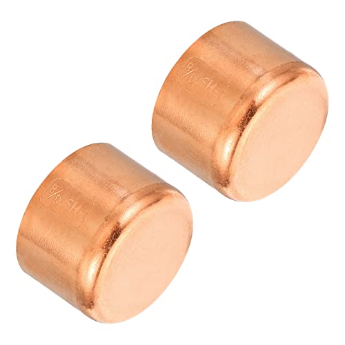 PATIKIL 35.1mm(1.38") ID Kupfer Leitung Ende Kappe 2Pack Kupfer Fitting Kappe Schweiß Stecker Lötmittel Anschluss für Klempnerei HVAC Klimagerät von PATIKIL