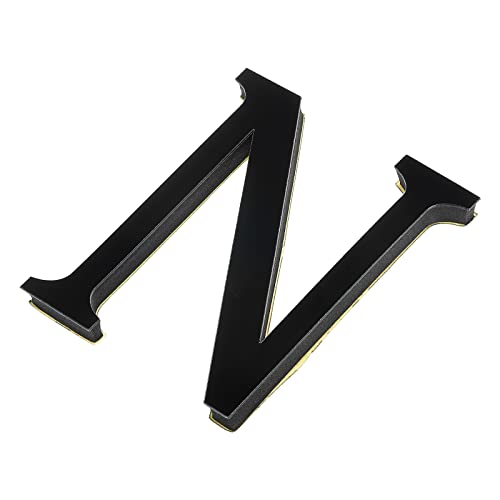 PATIKIL 3D Acryl Buchstaben Spiegel Wandaufkleber Schrift N Selbstklebend Hause Deko Schrift Schild Kunst Aufkleber Abziehbild für DIY Hause Dekoration Schwarz von PATIKIL