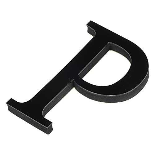 PATIKIL 3D Acryl Buchstaben Spiegel Wandaufkleber Schrift P Selbstklebend Hause Deko Schrift Schild Kunst Aufkleber Abziehbild für DIY Hause Dekoration Schwarz von PATIKIL