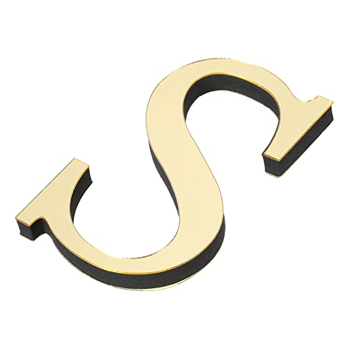 PATIKIL 3D Acryl Buchstaben Spiegel Wandaufkleber Schrift S Selbstklebend Hause Deko Schrift Schild Kunst Aufkleber Abziehbild für DIY Hause Dekoration Hellgold PATIKIL 3D Acryl Buchstaben Spiegel Wandaufkleber Schrift S Selbstklebend Hause Deko Schrift Schild Kunst Aufkleber Abziehbild für DIY Hause Dekoration Hellgold von PATIKIL