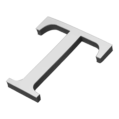 PATIKIL 3D Acryl Buchstaben Spiegel Wandaufkleber Schrift T Selbstklebend Hause Deko Schrift Schild Kunst Aufkleber Abziehbild für DIY Hause Dekoration Silberton von PATIKIL