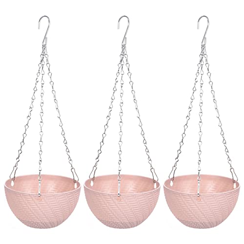 PATIKIL 3Pack Makramee Pflanze Aufhänger Seil Blumentopf Halter Aufhängen Innen Pflanzer Korb für Heimdekoration Rosa von PATIKIL