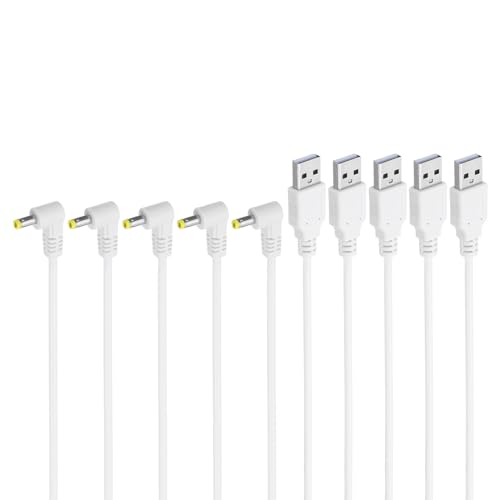 PATIKIL 3ft USB 2.0 A-Typ Stecker auf DC 4.0x1.7mm 90 Grad Winkel Barrel Jack Stromkabel, 5 Stück Drahtadapter Steckverbinder Ladekabel für Ventilatoren Lautsprecher Lampe Weiß PATIKIL 3ft USB 2.0 A-Typ Stecker auf DC 4.0x1.7mm 90 Grad Winkel Barrel Jack Stromkabel, 5 Stück Drahtadapter Steckverbinder Ladekabel für Ventilatoren Lautsprecher Lampe Weiß von PATIKIL
