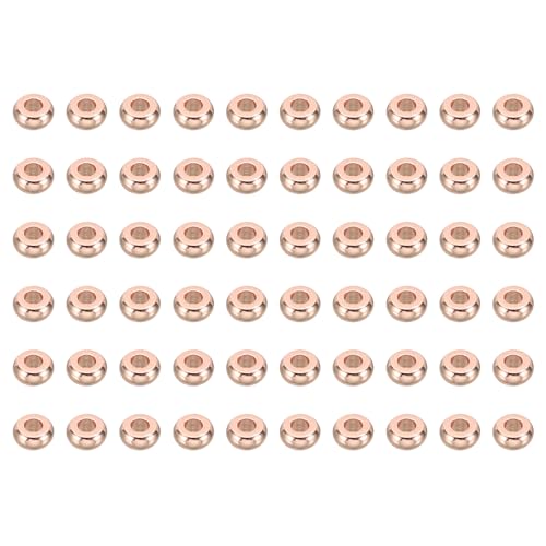PATIKIL 3mm Abstandshalter Perlen, 100 Stück Flache Perlen Abstandshalter Großpackung Flache runde Scheibenperlen aus Metall Messing für Schmuckherstellung Roségold PATIKIL 3mm Abstandshalter Perlen, 100 Stück Flache Perlen Abstandshalter Großpackung Flache runde Scheibenperlen aus Metall Messing für Schmuckherstellung Roségold von PATIKIL