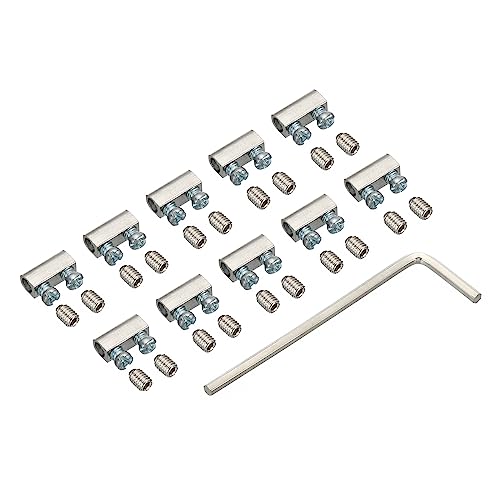 PATIKIL 3mm Loch Drahtseil Klammern Set 10Stk Steel Einzeln Löcher Sperre Kabelklemmen Clip mit M3x0.5 Schrauben Spanner für Kabel Basteln Beschläge Silber von PATIKIL