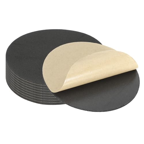 PATIKIL 4,3 Zoll Filzgleiter Selbstklebend, 10 Stück 2 mm Dicke Antirutsch Pads Runde Eva Anti Rutsch Pad Rechteckige Möbel Rutschhemmer für Möbelfüße Stuhlbeine, Sofas usw, Schwarz von PATIKIL