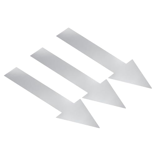 PATIKIL 4 Blatt Selbstklebende Pfeile Aufkleber Pfeilschild Links Und Rechts Hinweisschilder 200 mm, Richtungsschild PVC Klebend Entfernbarer aufkleber für Böden Wandmarkierung, Silber von PATIKIL