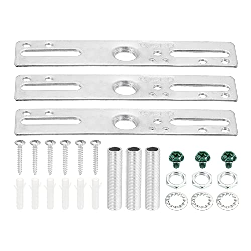 PATIKIL 4" Deckenleuchte Platte Kit, 3 Pack Licht Crossbar Montage Halterung Universal Lamp Befestigung Hardware Set für Kronleuchter Wandleuchte, Silber von PATIKIL