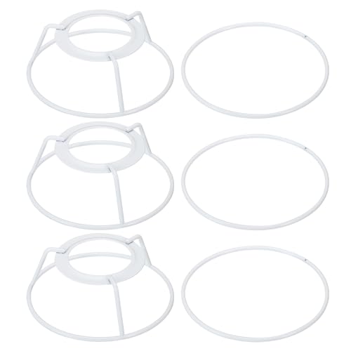 PATIKIL 4" E26 E27 Lampenschirm Ring Gestell mit Europäischer Installateur 3 Pack Lampenschirm Halter Draht Rahmen Heimwerker Trommelring für Tisch Stehlampe Weiß von PATIKIL
