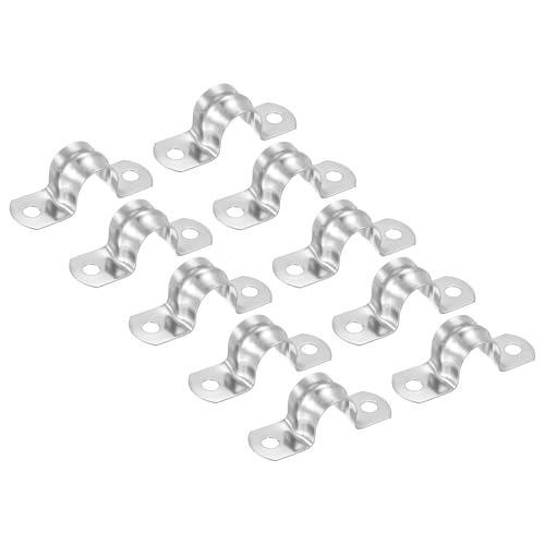 PATIKIL 4.1"/22mm Starrer Rohr Riemen Klemme 20Stk 304 Edelstahl Zwei Loch U-Form Rohrschelle Rohrhalterung für Rohr Befestigung von PATIKIL