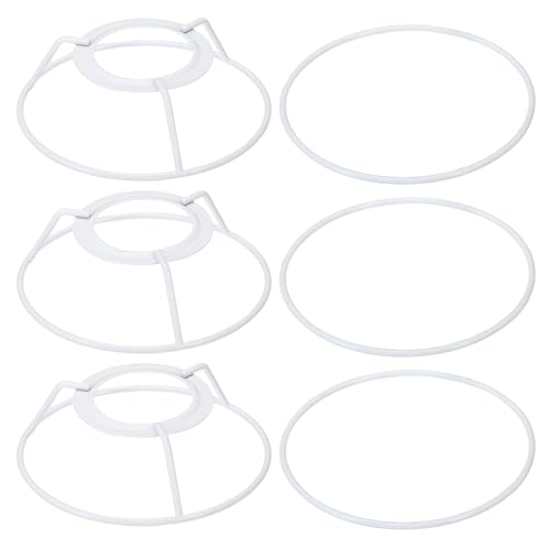 PATIKIL 4.3" E26 E27 Lampenschirm Ring Gestell mit Europäischer Installateur 3 Pack Lampenschirm Halter Draht Rahmen Heimwerker Trommelring für Tisch Stehlampe Weiß von PATIKIL
