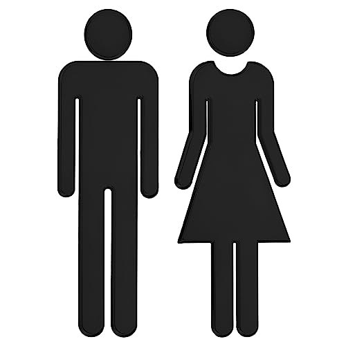 PATIKIL 4.7" Bad Zeichen 1 Paare Männer Frauen Toilette Zeichen Selbstklebend Toilette Tür Dekor Aufkleber für Büro Business Schwarz PATIKIL 4.7" Bad Zeichen 1 Paare Männer Frauen Toilette Zeichen Selbstklebend Toilette Tür Dekor Aufkleber für Büro Business Schwarz von PATIKIL