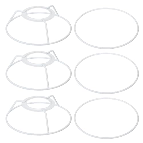 PATIKIL 4.7" E26 E27 Lampenschirm Ring Gestell mit Europäischer Installateur 3 Pack Lampenschirm Halter Draht Rahmen Heimwerker Trommelring für Tisch Stehlampe Weiß von PATIKIL
