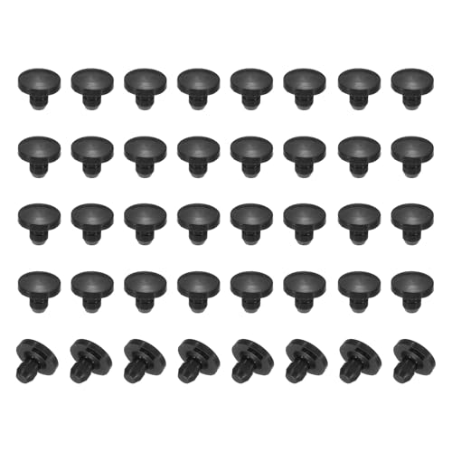 PATIKIL 40 Stück Silikonstopfen 3 mm Silikon Lochstopfen, Runden Gummistopfen, Montagedurchmesser für 2.5-3 mm abdeckkappen für bohrlöcher blindstopfen, verschlussstopfen, Schwarz von PATIKIL