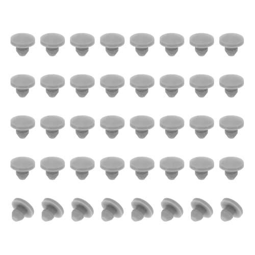 PATIKIL 40 Stück Silikonstopfen 3.5 mm Silikon Lochstopfen, Runden Gummistopfen, abdeckkappen für bohrlöcher blindstopfen, verschlussstopfen, Grau von PATIKIL