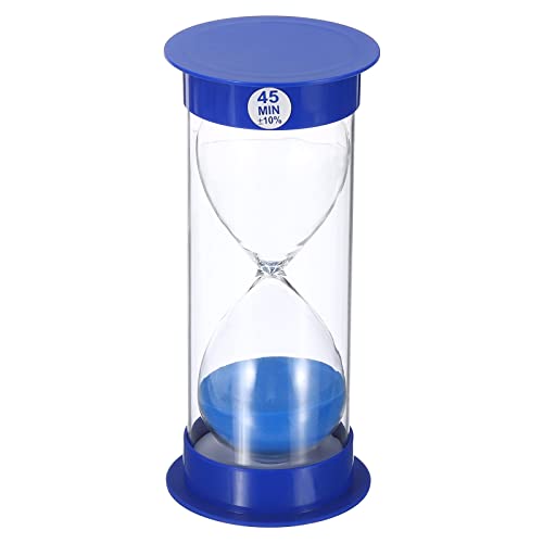 PATIKIL 45 Minute Sanduhr Rund Sanduhr mit Plastik Cover Counter Sand Glass für Spiele Küche Party Geschenke DIY Dekoration Blau von PATIKIL