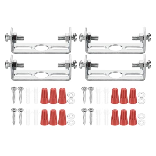 PATIKIL 45mm (1,77") Universelle Leuchtenhalterung Montagehalterung Set, 4er Set Leuchtenquerbalken Deckenleuchtenplatte mit Schraube für Wandlicht Deckenlicht Pendelleuchte Kronleuchter von PATIKIL