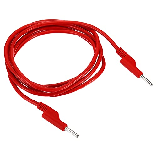 PATIKIL 4mm Bananenstecker zu Bananenstecker Messleitungen 5mm Außendurchm. Kupfer Flexibel Stapelbare Kabel Line Draht für Multimeter Elektrischer Test Jumper 2m / 6.56ft Rot von PATIKIL