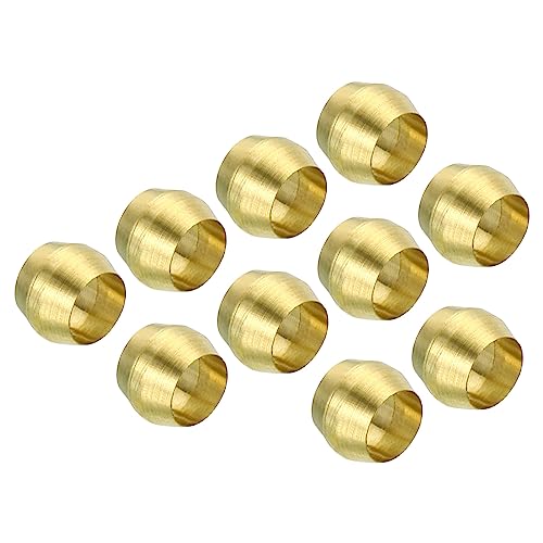 PATIKIL 4mm Rohr AD 25Pack Messing Kompression Hülsen Zwingen Messing Zwinge Fitting Messing Kompression Fitting Sortiment Kit für Luft Wasser Gas Rohr von PATIKIL