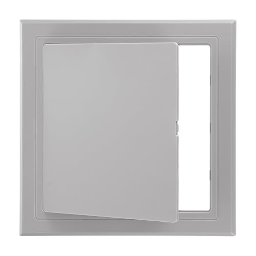 PATIKIL 4x4 Zoll (100x100mm) Selbstklebende Zugangsklappe, ABS Sanitärbereich-Zugangstüren Einfache Wandlochabdeckung für Trockenbau Sanitärbereich Elektrische Kabelverlegung, Grau von PATIKIL