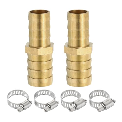 PATIKIL 5/8" bis 3/4" Messing Schlauchstück Reduzierstück, 2 Stück Schlauchanschlussstücke mit 4 Edelstahlklemmen, Reduzierender Verbindungsstück Mender Union Adapter für Luft, Wasser PATIKIL 5/8" bis 3/4" Messing Schlauchstück Reduzierstück, 2 Stück Schlauchanschlussstücke mit 4 Edelstahlklemmen, Reduzierender Verbindungsstück Mender Union Adapter für Luft, Wasser von PATIKIL
