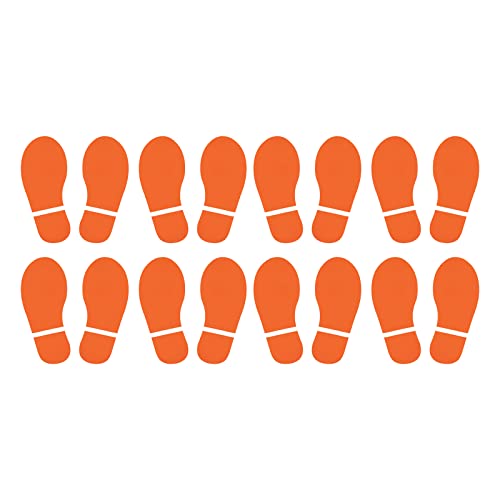 PATIKIL 5,9 x 2,5 Zoll Fußabdrücke Bodenaufkleber, 8 Paar PVC-Schuhe, Fußabdruck, Boden, Wand, Treppe, Aufkleber für Zuhause, Klassenzimmer, Dekoration, Orange von PATIKIL