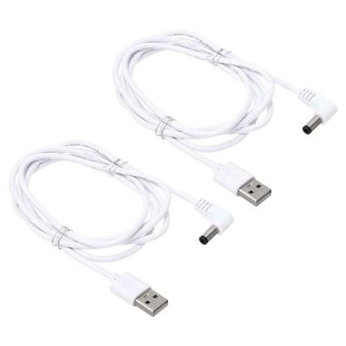 PATIKIL 5-Fuß-USB-zu-DC-5,5x2,1-mm-Hohlstecker-Netzkabel, 2 Stück Drahtadapter-Stecker-Ladekabel für Lichtventilatoren-Lautsprecher-Tischlampe, Weiß PATIKIL 5-Fuß-USB-zu-DC-5,5x2,1-mm-Hohlstecker-Netzkabel, 2 Stück Drahtadapter-Stecker-Ladekabel für Lichtventilatoren-Lautsprecher-Tischlampe, Weiß von PATIKIL